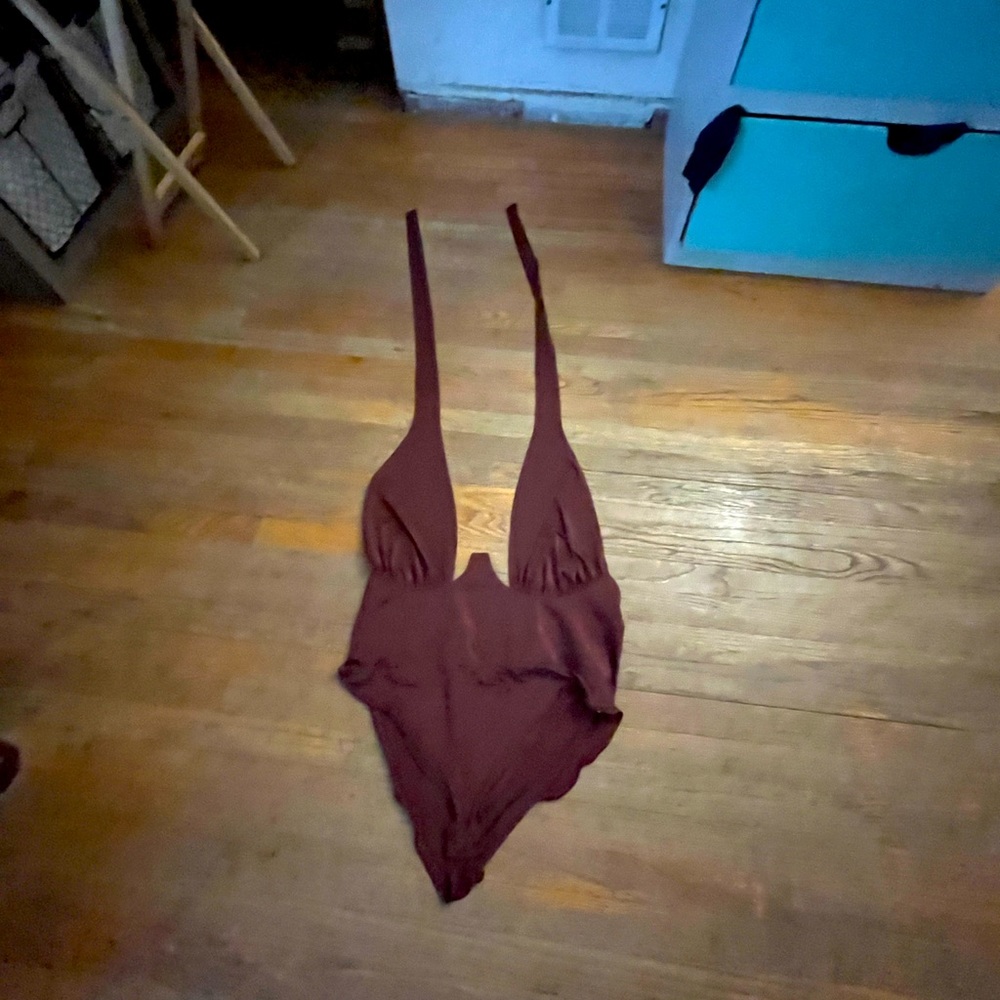 Brown Halter Bodysuit